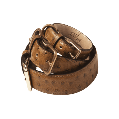 Monnalisa leather dog and puppy collar with ostrich design