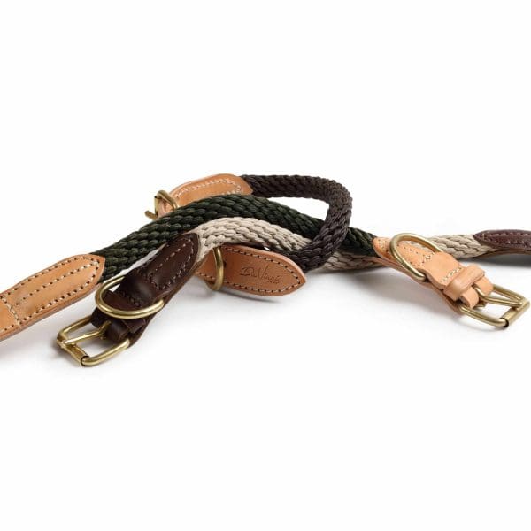 leather and rope dog collars