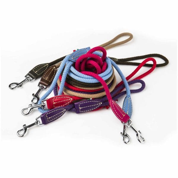 leather and rope training dog and puppy leads