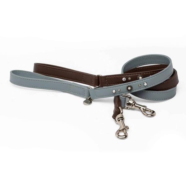 Vittoria calf leather leads with swarovski crystals for dog or puppy