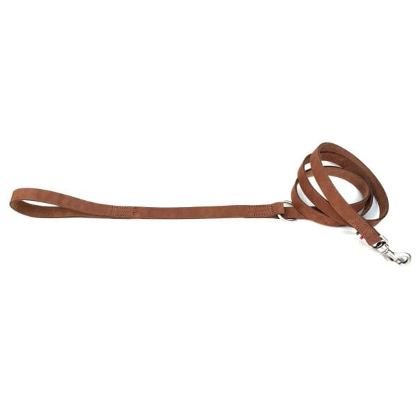 brown leather trigger dog lead