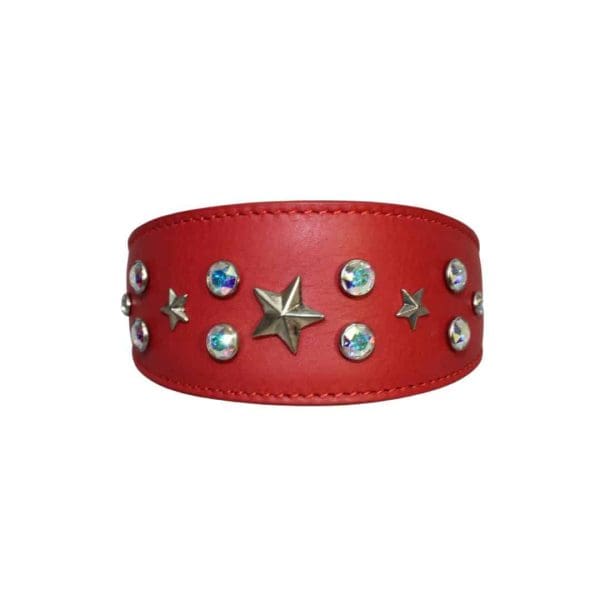 Caterina GH red greyhound lurcher whippet dog collar