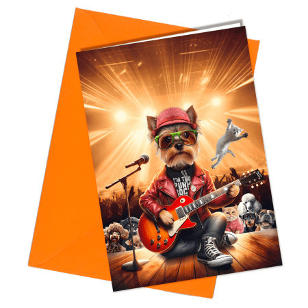 Yorkshire Terrier Rock Band card