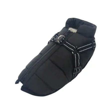 Black waterproof dog coat