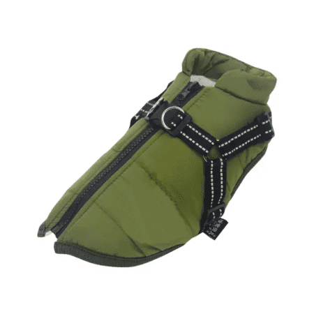 Khaki Green waterproof dog coat