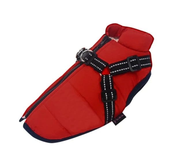 Red waterproof dog coat