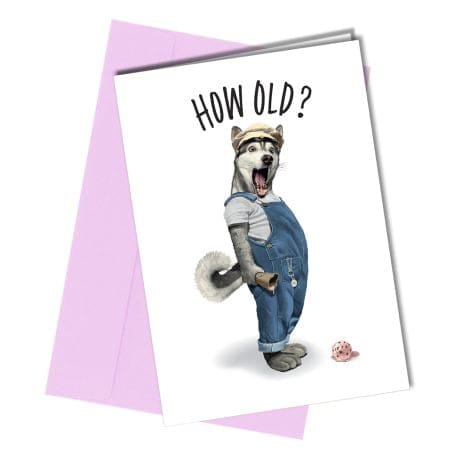 Husky How Old with Ice cream card