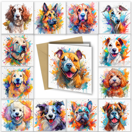 watercolour dog cards