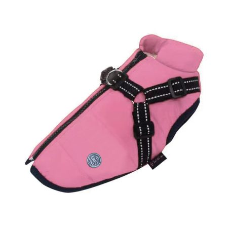 pink waterproof dog coat